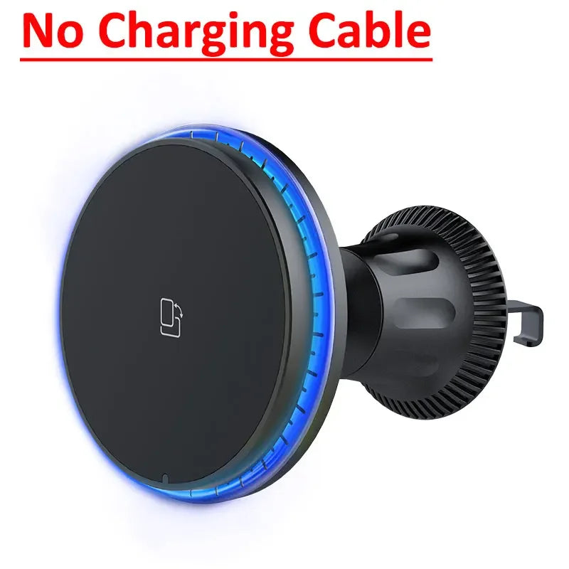 Magnetic Car Wireless Charger RGB For iPhone12 13 14 15 16 17 Pro Max Macsafe Car Phone Holder Stand Mount Fast Charging Station - Shoppiline