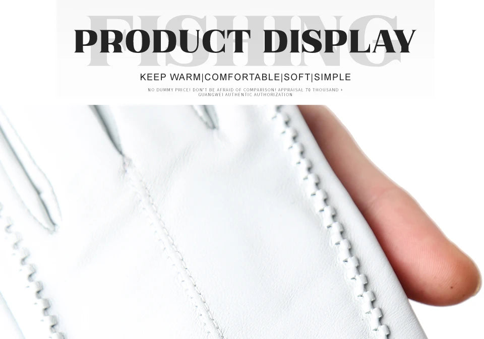 Women's sheepskin gloves winter warm plus velvet short thin touch screen driving color women's leather gloves good quality -2226