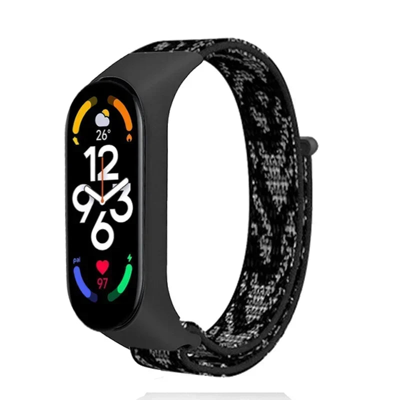 Nylon loop Mi band 4 5 6 Strap Replacement Soft Adjustable Wrist Watchband Pulsera correa For Xiaomi Mi band 3 4 5 6 7 Bracelet