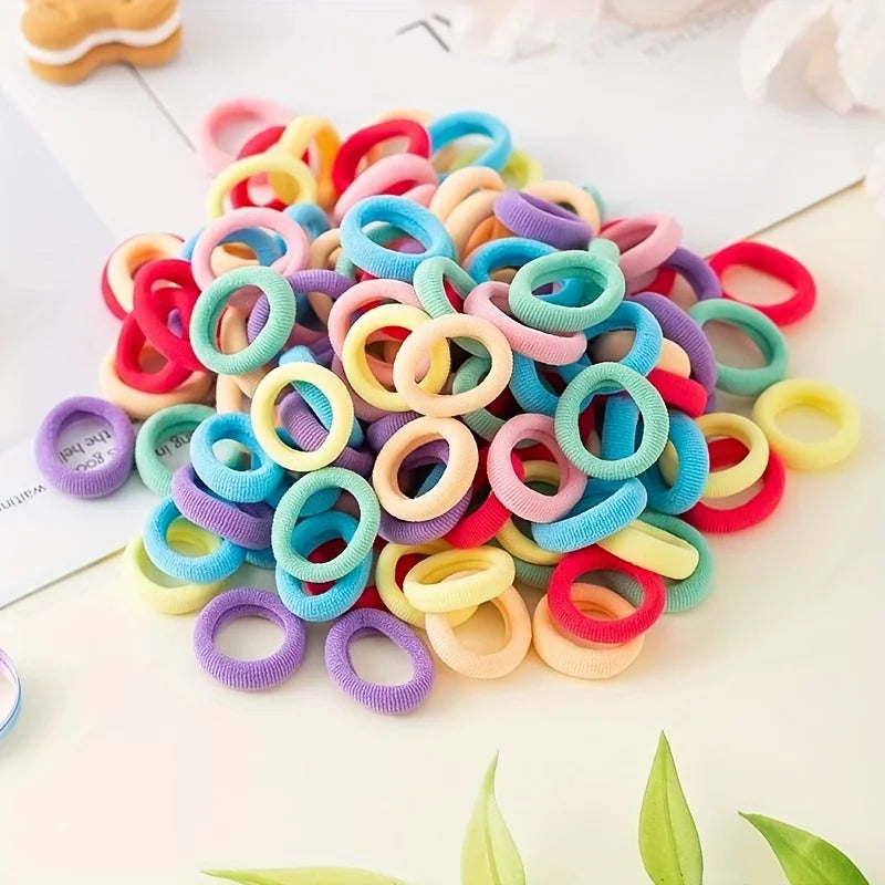 100pcs/set Elastic Colorful Hair Loops Ponytail Holder Stylish Hairdressing Accessories For Women And daily uses Daily Wear