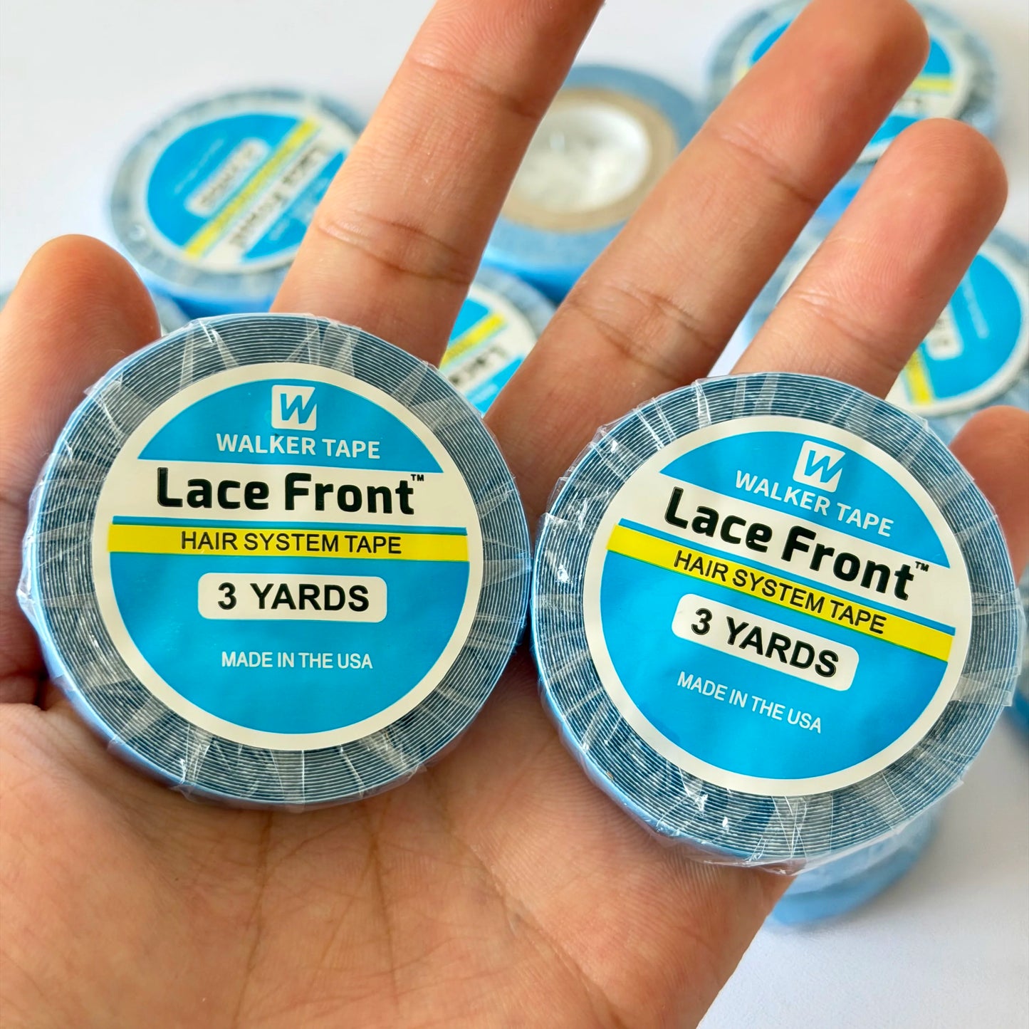 30PCS/20PCS/10PCS/5PCS/1PCS  0.8 CM*3 Yards Super Hair Blue Tape Double-Sided Adhesive Tape for Hair Extension/Lace Wig/Toupee