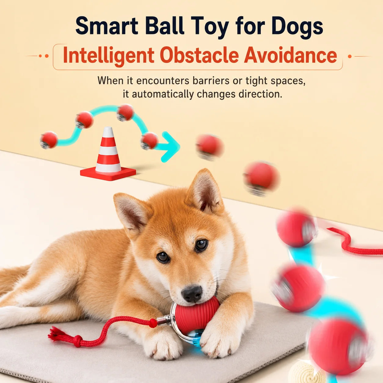 New Dog Interactive Ball Toy,Automatic Rolling Dog Ball Rechargeable,Smart Puppy Interactive Toy,Intelligent Balls Toy for Dogs