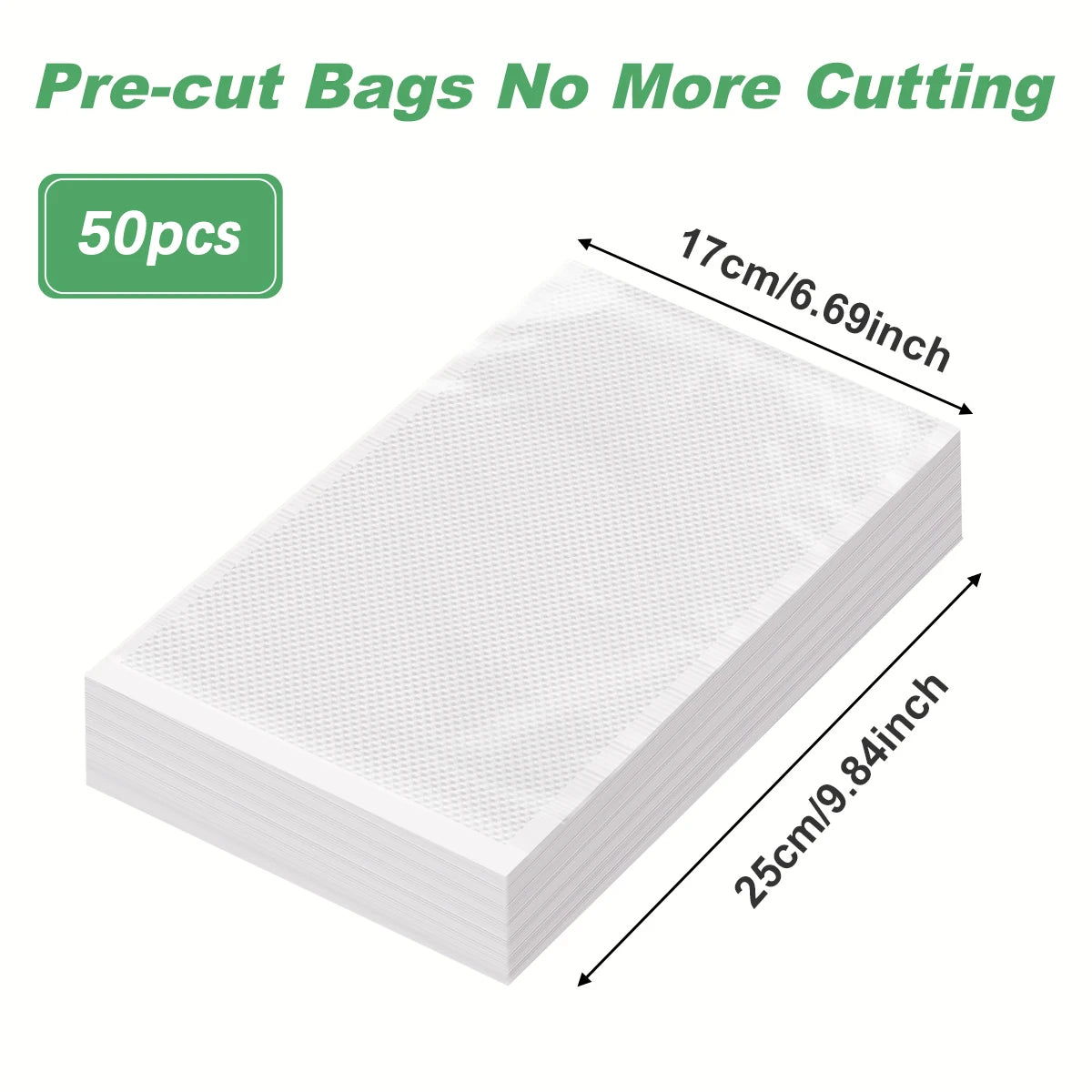 50PCS/Lot BPA-Free Vacuum Food Bags, Vacuum Sealed Storage Bags For Food Storage and Preservation,Reusable Vacuum Sealer Bag