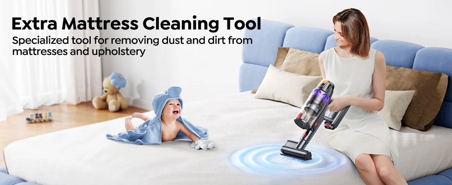 BUTURE VC90 600W 65KPA Suction Power Cordless Vacuum Cleaner Handheld smart Home appliance Removable Battery Mite removal brush