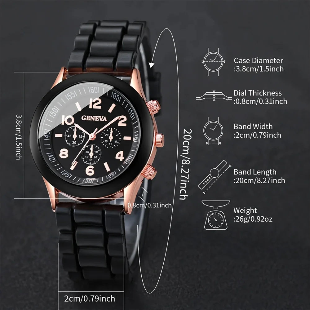 Lot de 2 montres de luxe pour femmes - Montre-bracelet élégante en alliage avec bracelet en silicone - Montre à quartz pour hommes - Cadeaux de vacances
