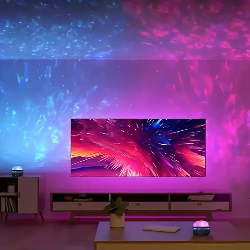 LED Starry Night Sky Projector Aurora USB Remote Control RGB Galaxy Light 7 Modes for Home Bedroom Game Room Party Decoration