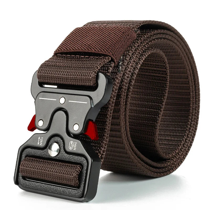Ceinture tactique authentique à dégagement rapide, ceinture militaire d'extérieur en nylon souple véritable, accessoires de sport pour hommes et femmes, ceinture noire