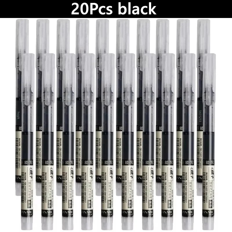 3-102Pcs/set High Quality Needle Type Gel Pens Straight Liquid Ballpoint Pen Kawaii Stationery School Office Supplies Writing
