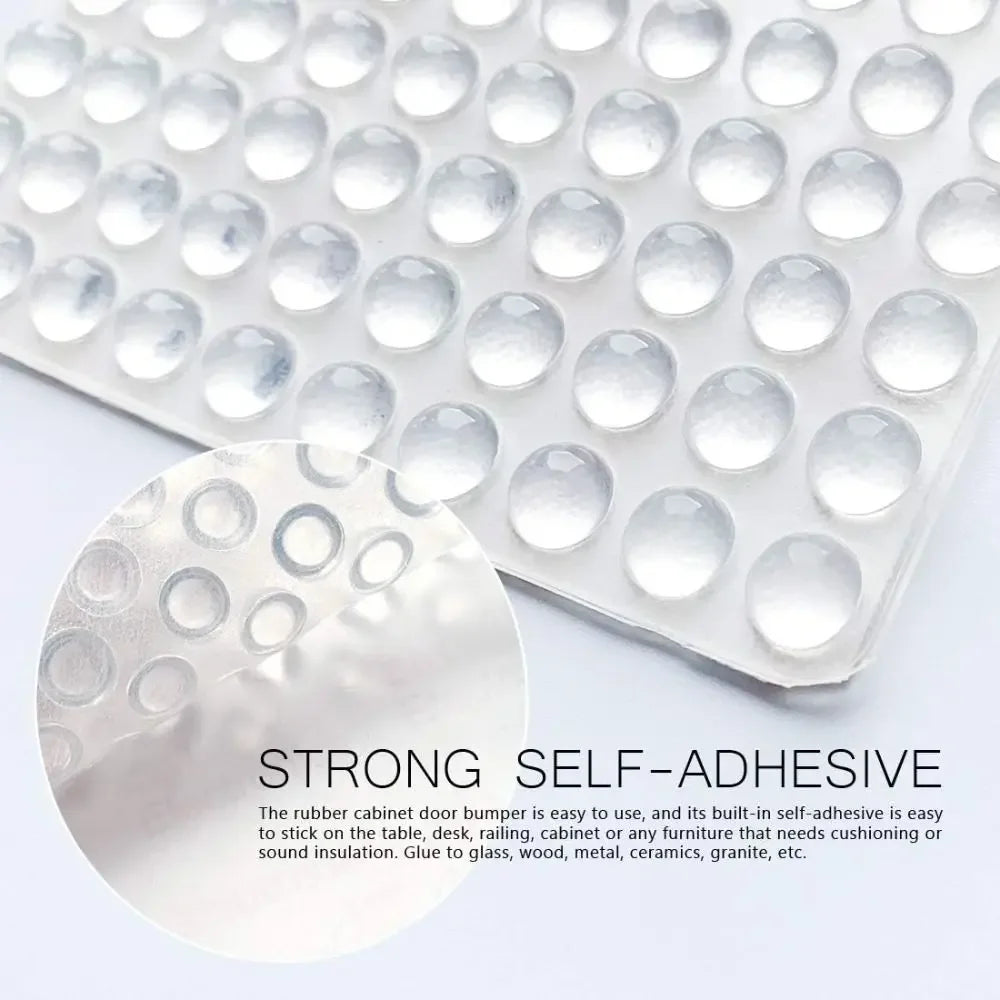 Silicone Self-Adhesive Clear Round Bumper Pads, Cabinet Door Sound Dampening Buffers, Furniture Silent Rubber Stoppers
