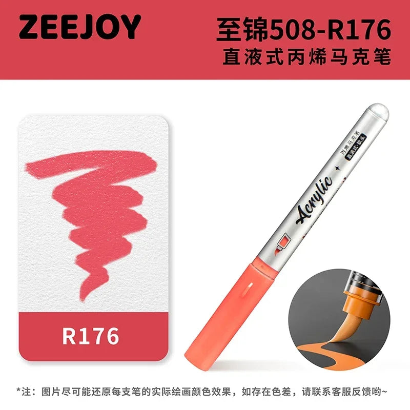 ZEEJOY 120/12/1 Colors Direct Liquid Acrylic Marker Pens Waterproof Pen Soft Brush Nib for Manga School Art Supplies Stationery