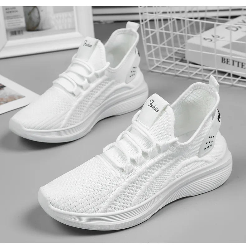 Women Casual Shoes 2025 Hot Sale Breathable Air Mesh Slip-on Female Sock Footwear Outdoor Women Sneakers Thick Bottom Platforms