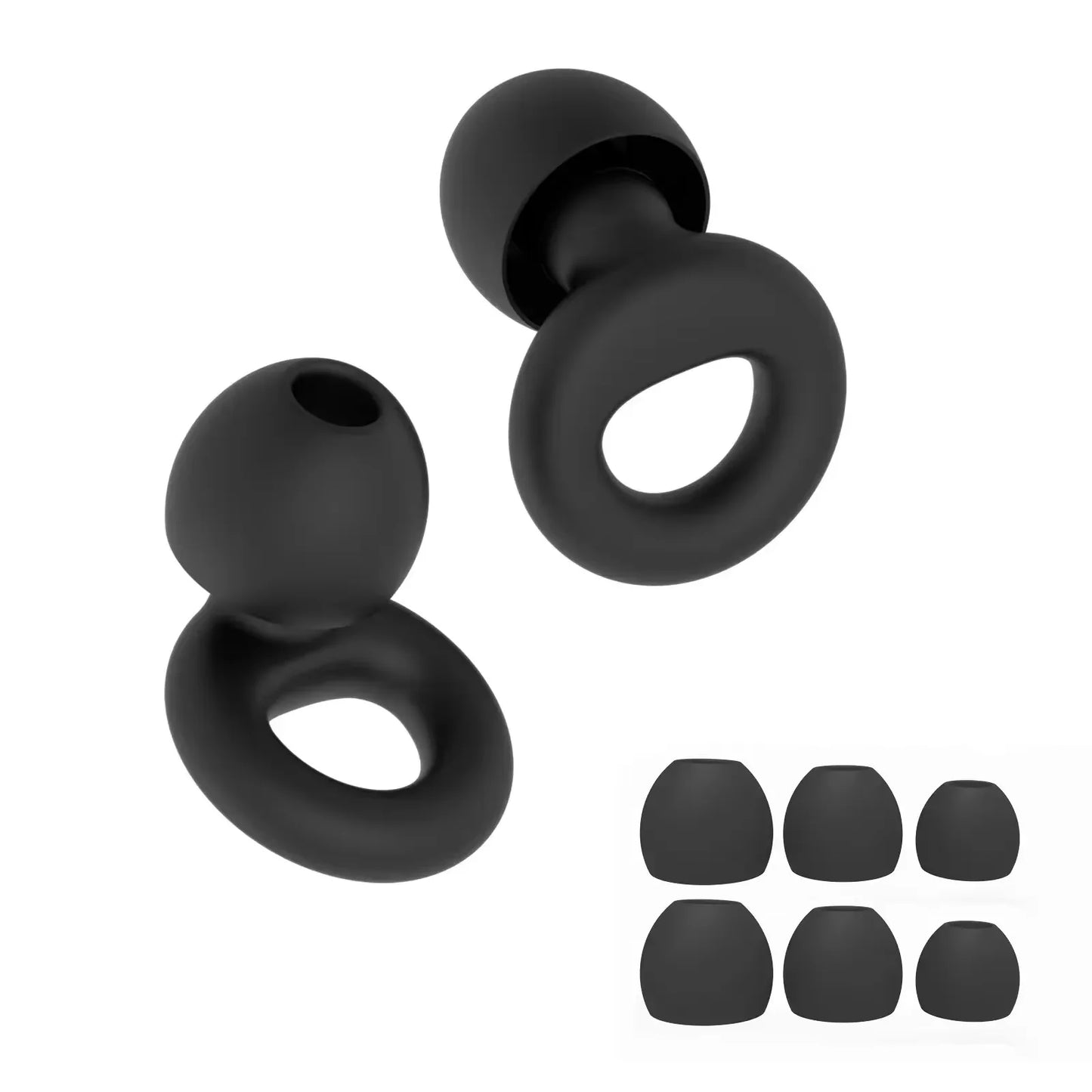 Plugs for Sleep,Swim, Work– Super Soft Silicone Ear Reusable Hearing Protection for Noise Reduction 8 Ear Tips in XS/S/M/L