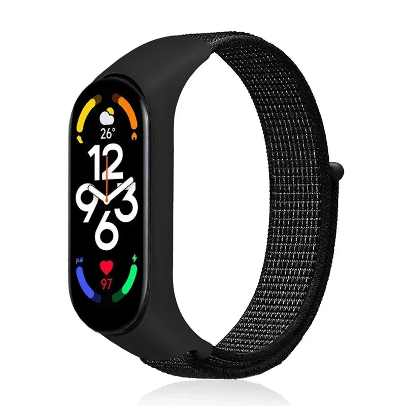 Nylon loop Mi band 4 5 6 Strap Replacement Soft Adjustable Wrist Watchband Pulsera correa For Xiaomi Mi band 3 4 5 6 7 Bracelet