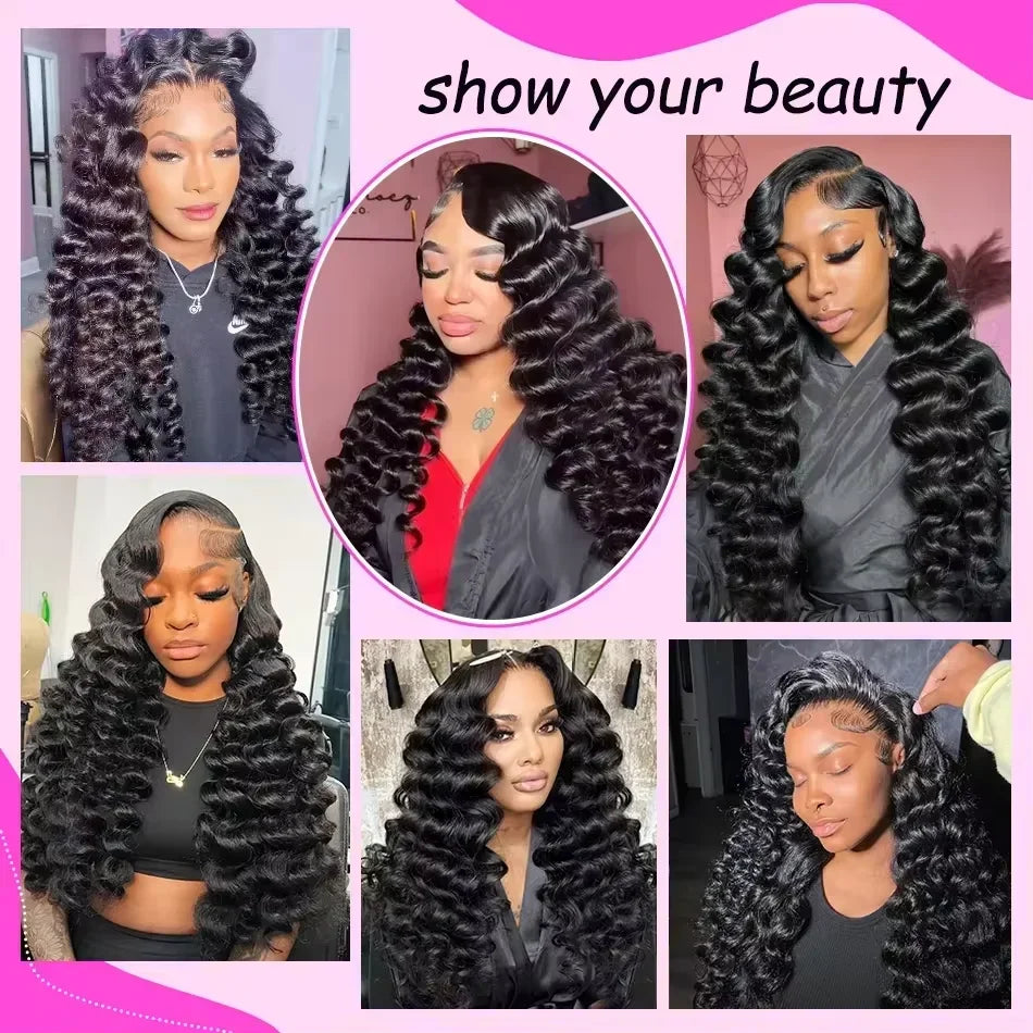 40 42 Inch Loose Wave 13x6 HD Lace Frontal Wig Human Hair Brazilian Loose Deep Waves Curly Wigs Lace Front Wigs For Women
