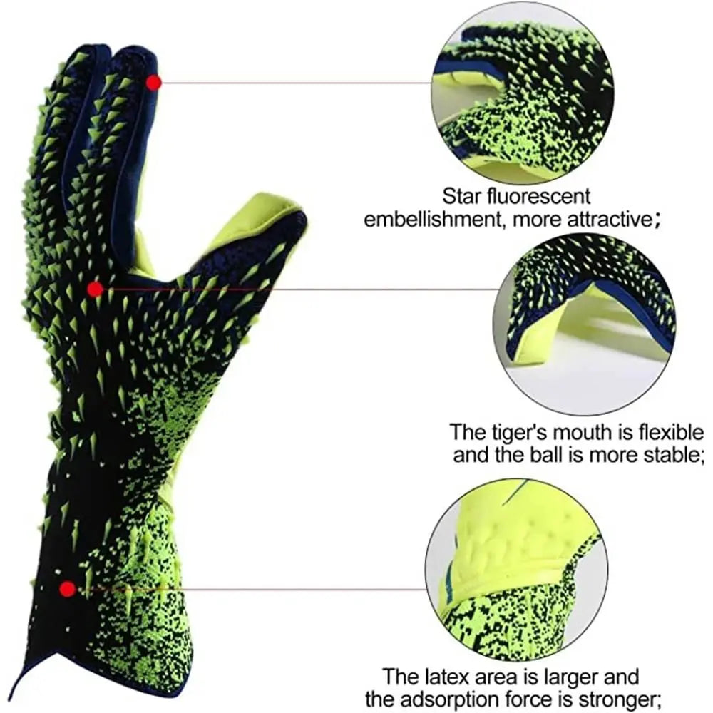 Goalkeeper Gloves Strong Grip for Soccer Goalie Goalkeeper Gloves with Size 6/7/8/9/10 Football Gloves for Kids Youth and Adult - Shoppiline