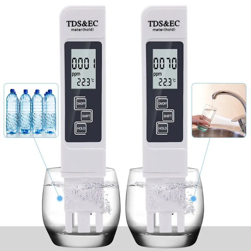 1pc White Handheld TDS Digital Water Tester High Precision Household Purified Tap Water Multifunctional Large Screen Display