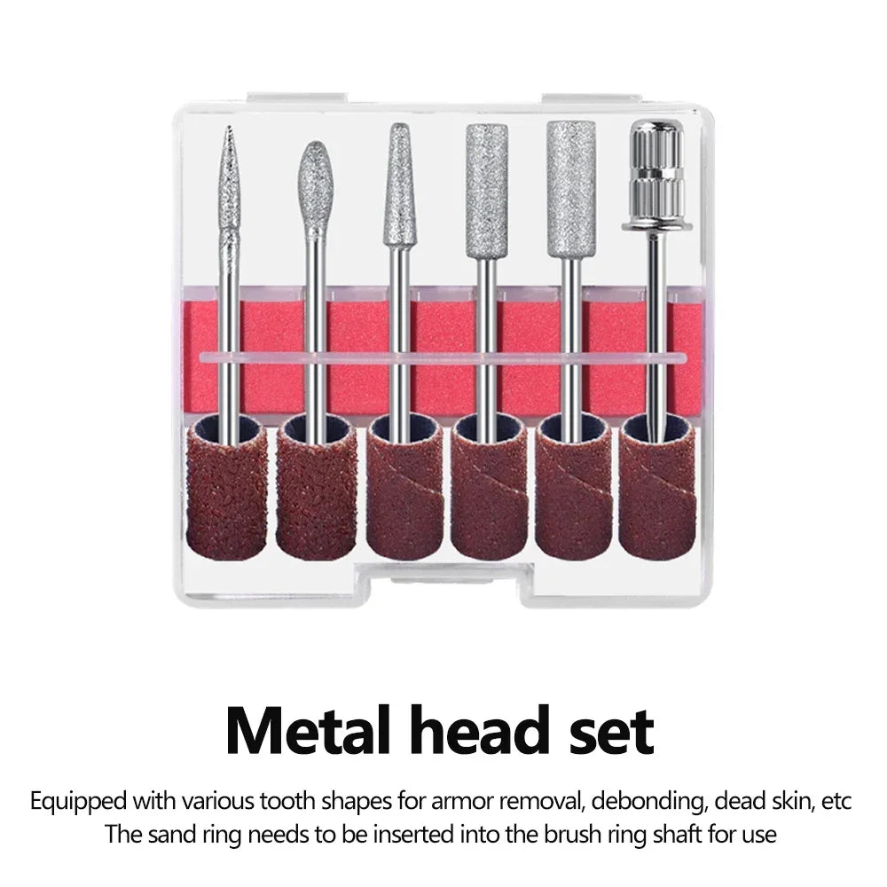6-in-1 Professional Electric Nail Drill Kit – Nail File Pen for Filing, Polishing & Exfoliating