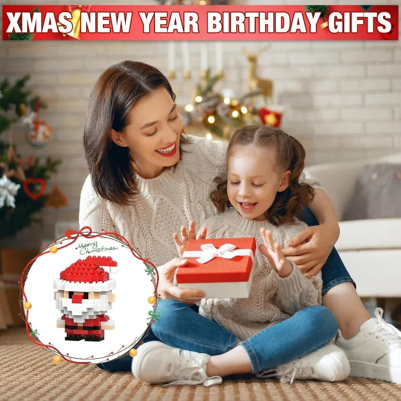 DIY Christmas Santa Claus Building Blocks Set Christmas Themed Brick Ornaments Mini Block Figures Christmas Birthday Gifts