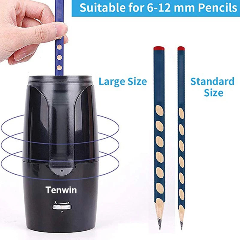 Tenwin Automatic Electric Pencil Sharpener For Colored Pencils Sharpen Mechanical Office School Supplies Stationery Free Ship - Shoppiline