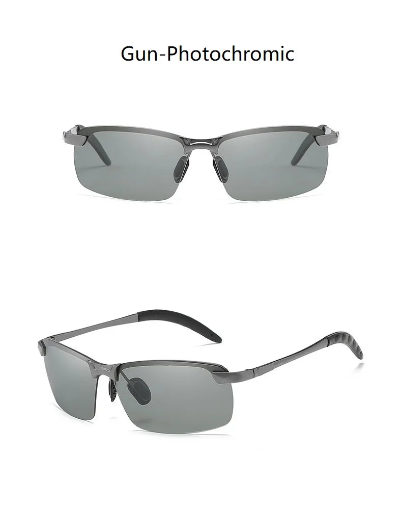 Men Photochromic Polarized Sunglasses Driving Fishing Chameleon Glasses Change Color Sun Glasses Day Night Vision Eyewear