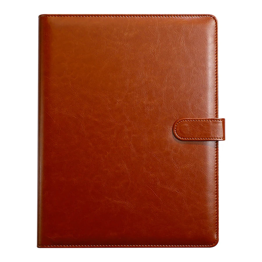 1Pc Texture PU Leather Multi-Functional Folder A4 Clip Pen Holder Card Slots - Business Office Meeting Organizer for Bank/Sales - Shoppiline