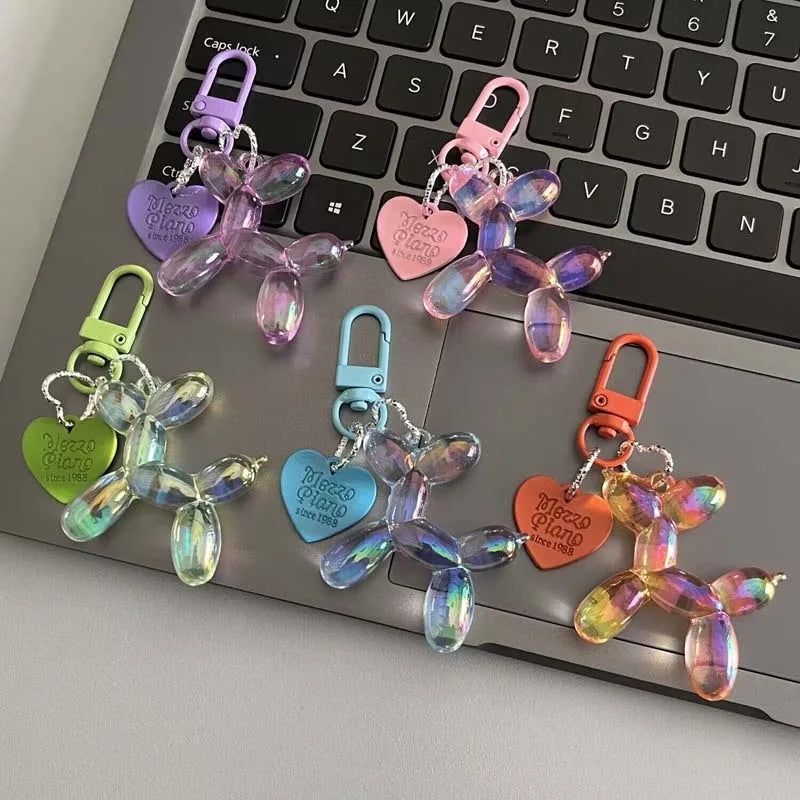 New Candy Color Balloon Dog Keychain for Girls Creative  Balloon Dog Phone Chain Key Buckle Accessories Bag Pendant Toys