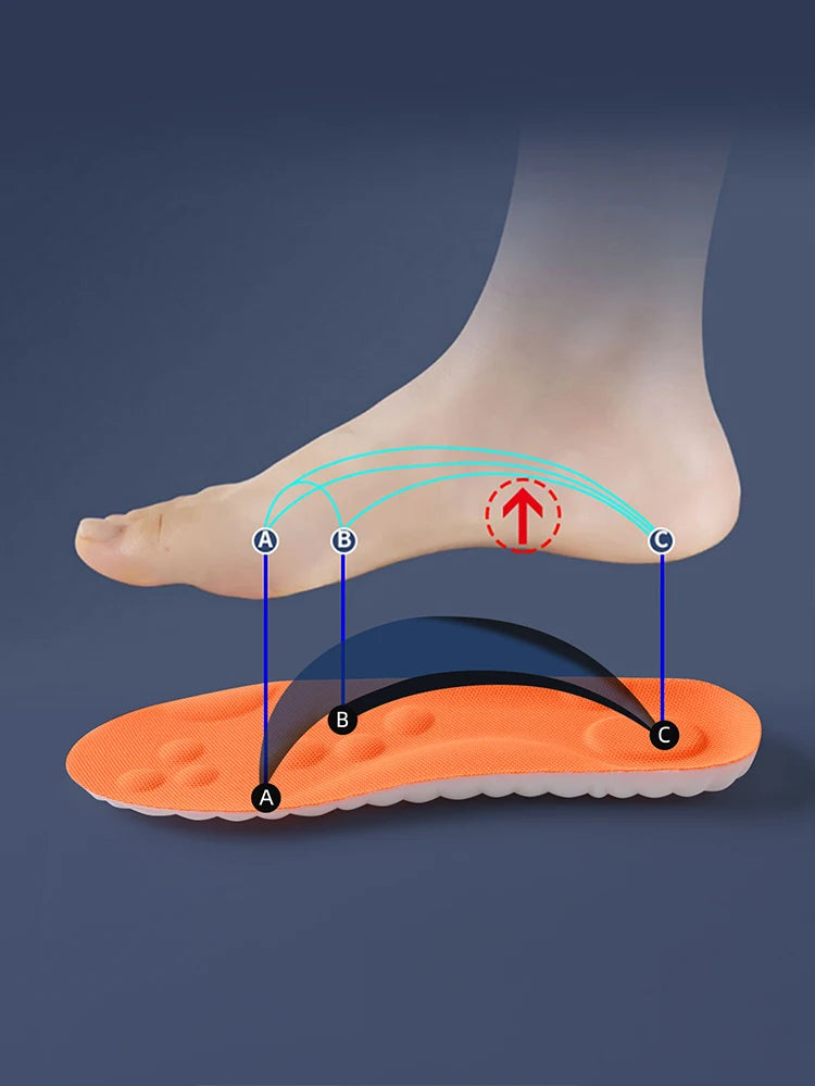 1/2/4 Paar Latex-Sporteinlegesohlen Weiche, hochelastische Schuheinlagen Orthopädische, atmungsaktive Stoßdämpfungs-Dämpfungseinlegesohlen mit Fußgewölbeunterstützung
