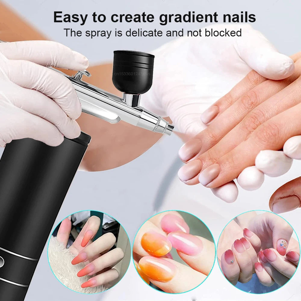 Portable Small Electric Compression Spray Gun with Optional Connecting Pipe, Manicure/Beauty/Cake Decoration/Hand Model Spraying - Shoppiline
