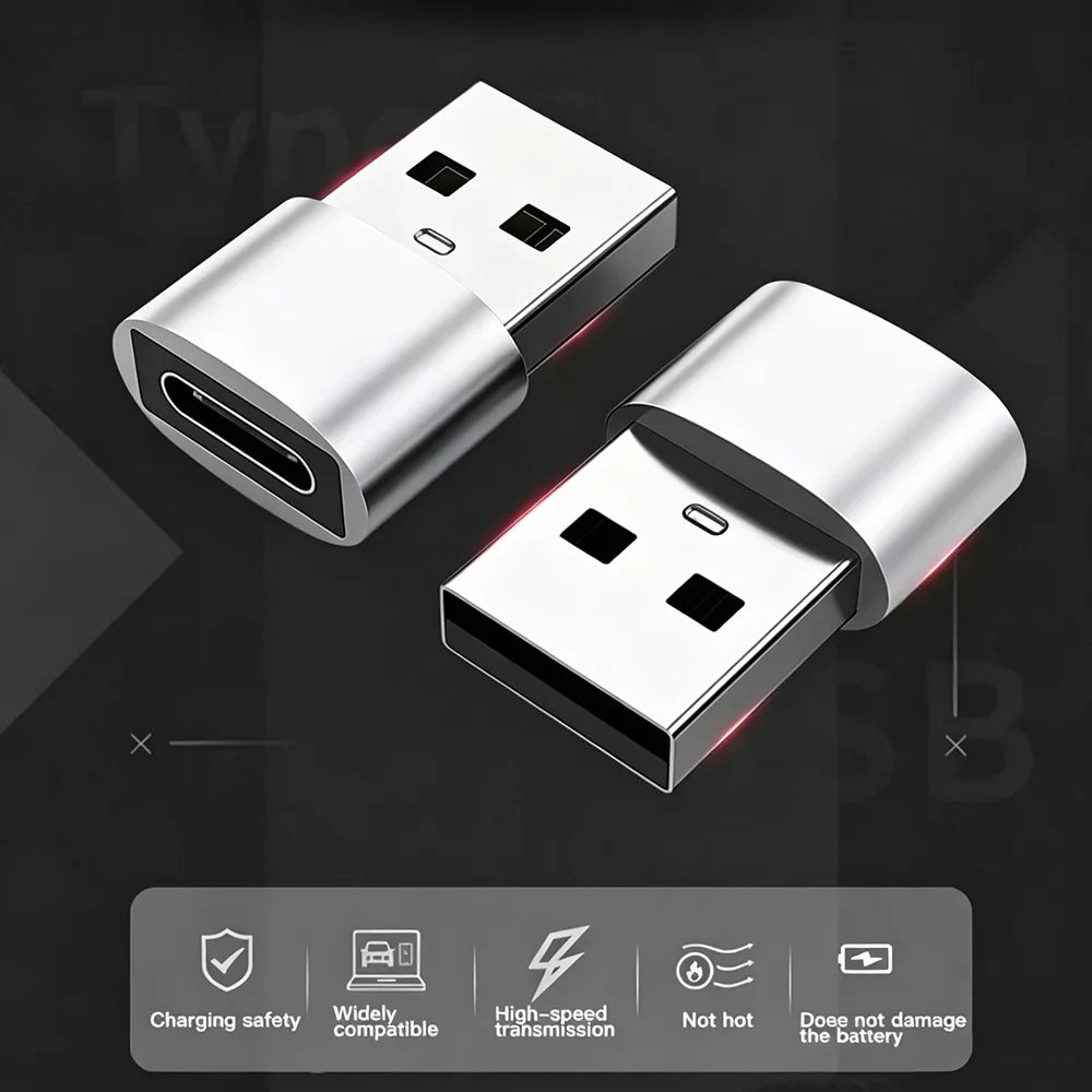 3-Pack USB to USB C Adapter, USB C Female to USB Male Super Fast Charging and OTG Converter Compatible with iPhone 15/14/13/12