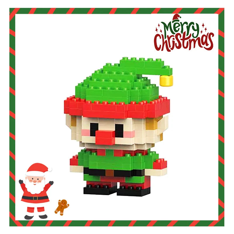 Christmas Gifts Building Block Series Santa Claus Reindeer Puzzle Assembly Bricks Table Decoration Toys for Child Chrismas Gift
