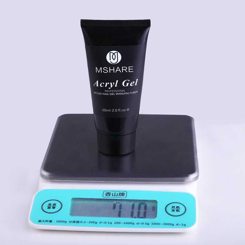 MSHARE Poly Nails Acryl Gel 60ml Builder UV Led Acrylgel Nagelverlängerungen Acryl Rosa Weiß Klar Acrylat HEMA TPO-freies Gel