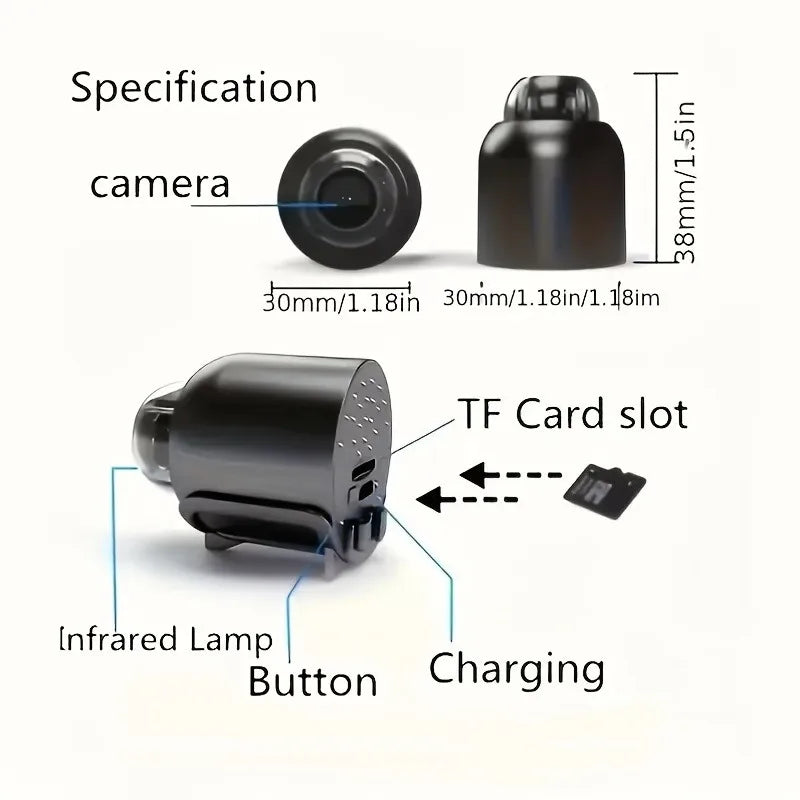 Mini 1080P Wireless Security Camera – Night Vision & Motion Alerts | Discreet Indoor Surveillance for Home, Office & Travel - Shoppiline