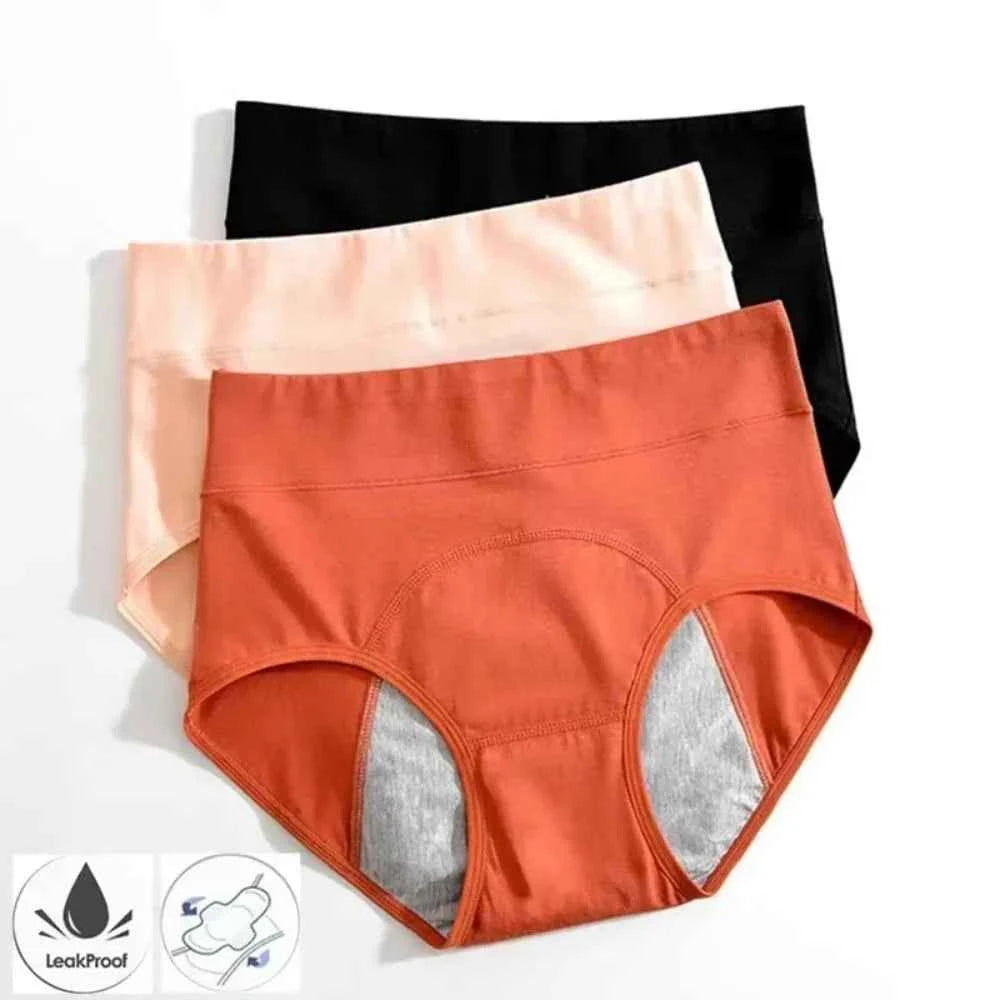 Cotton menstrual underwear, high-waisted underwear overalls, menstrual pants, leak-proof Bragas menstrual pants