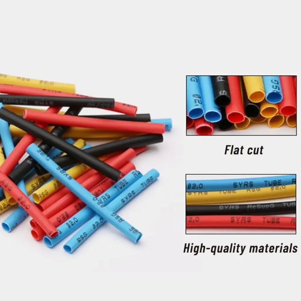 580PCS 2: 1 Cable Shrink Tube Kit Heat Assorted Pack Thermoretractile Insulation Sleeving Cable Wire Shrink Wrapping for DIY
