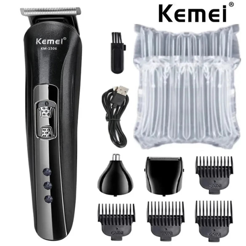 Kemei KM-1506 3 in 1 Electric Shaver USB Charging Hair Trimmer Electric Rechargeable Nose Professional Shaving Machine
