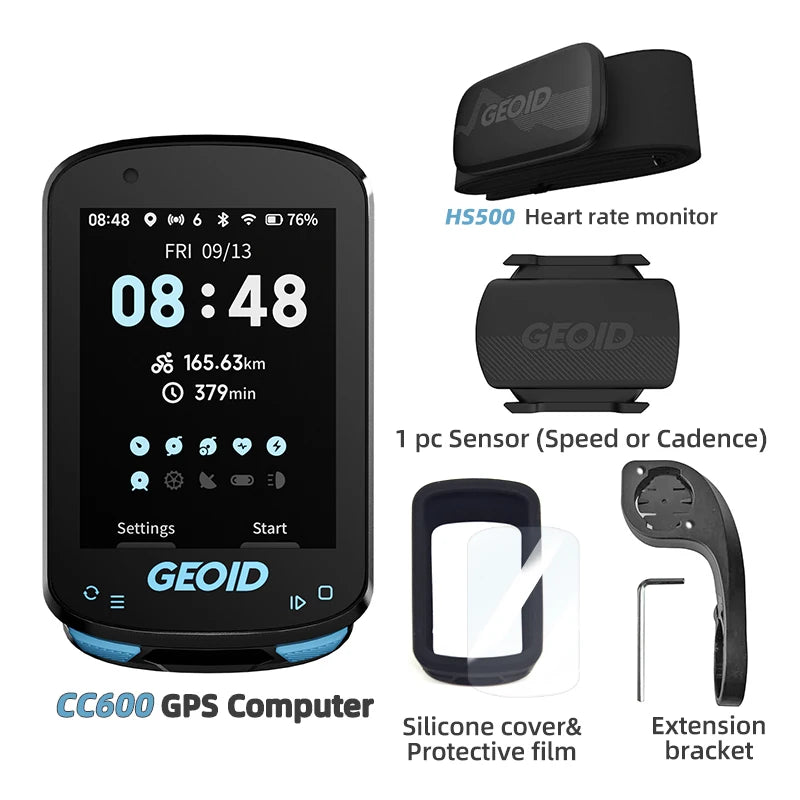 GEOID CC600 Route Navigation Bicycle GPS Computer 11 Languages Wireless Bike Speedometer Automatical WIFI ANT+ Odometer - Shoppiline