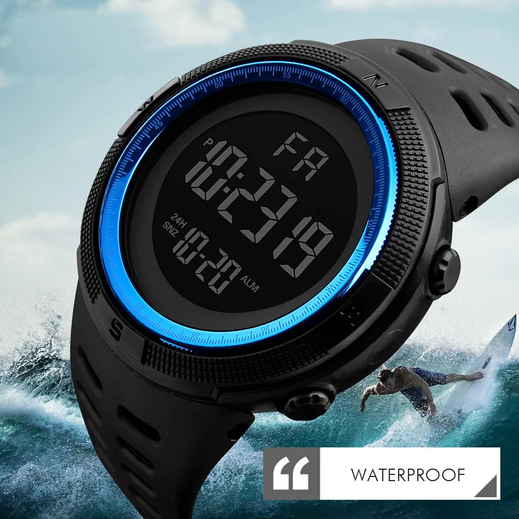 Elektronische Uhr für Herren, Militär-Sportuhren, leuchtende Multifunktions-LED-Digital-Armbanduhr für Männer, Kinder, Jungen, Studenten, Jugendliche