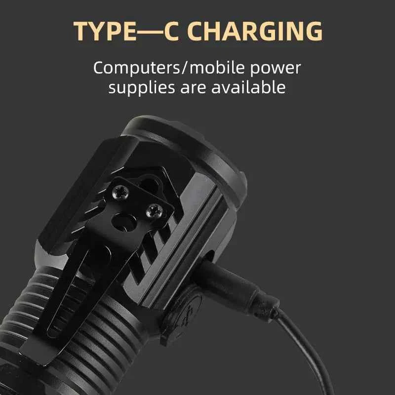 Three-eyed monster LED flashlight, a must-have for night travel, portable, high brightness, strobe lighting
