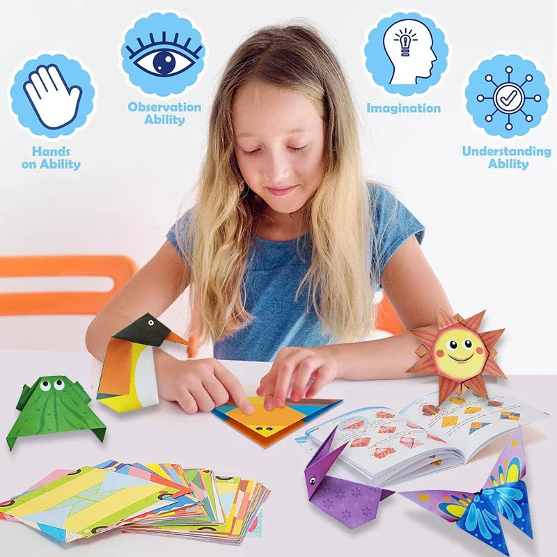 Origami Kit with 30/96 Sheets Paper & Guide Book, DIY Craft Art for Beginners kids，Multiple difficulty level challenges