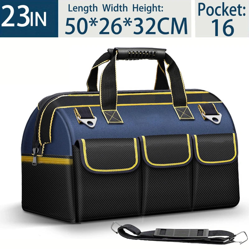 Multifunctional 13in-23inch Tool Bag Thicken big Capacity Waterproof Wear-Resistant Toolkit MultiPocket Electrician Storage Bag - Shoppiline