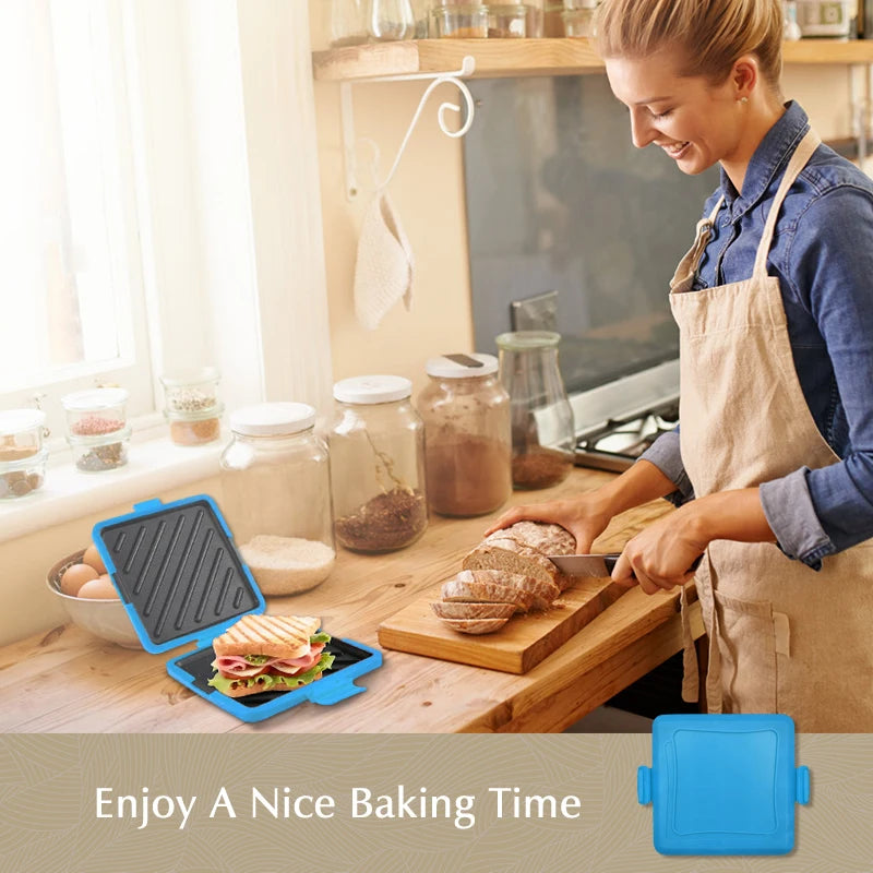 1pc Food Grade Silicone Easy-to-Use Microwave Sandwich Maker with Adjustable Silicone Straps Quick, Even Cooking for Crispy Toas - Shoppiline