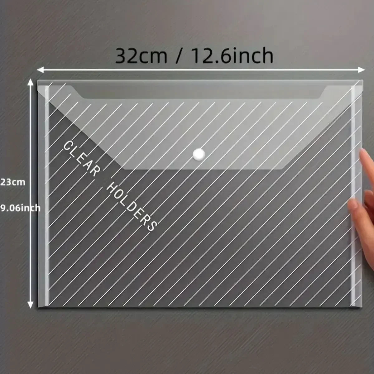 10Pcs A4 Transparent File Bag Plastic Documents Filing Storage Bag Student Organizer Information Pocket Folders Stationery New