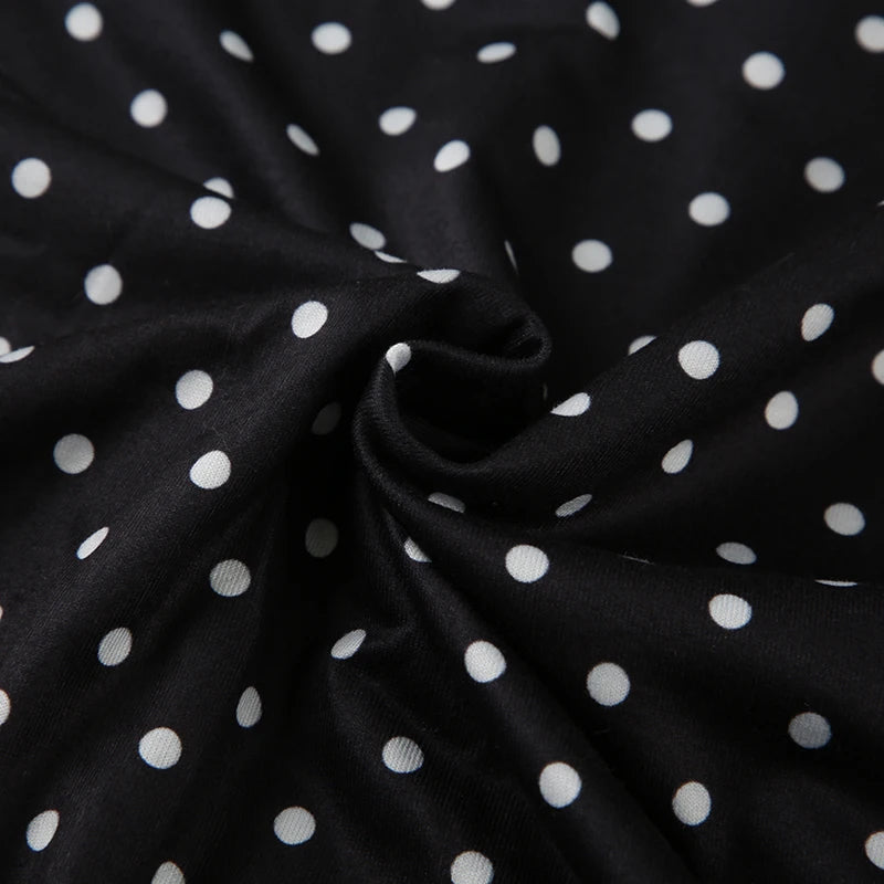 SUCHCUTE Sexy Polka Dot Print Halter Dress For Women Elegant Party Slim Backless Sleeveless Mini Dress Summer Vacation Outfits