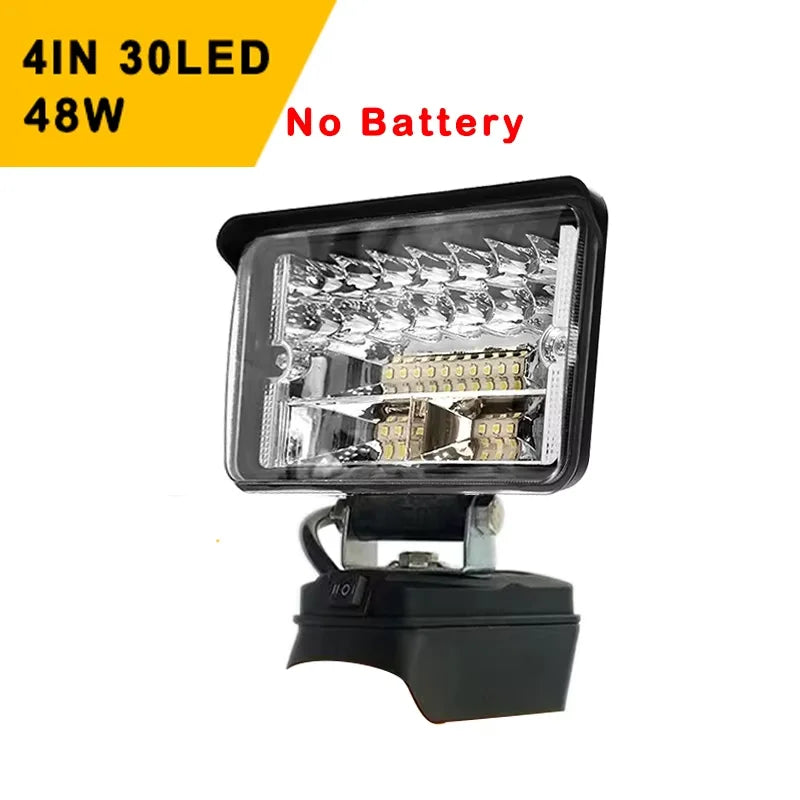 8Inch Led Light Portable Spotlights Cordless Outdoor Work Fishing Handheld Emergency Tool Light Fit Makita 18V Battery