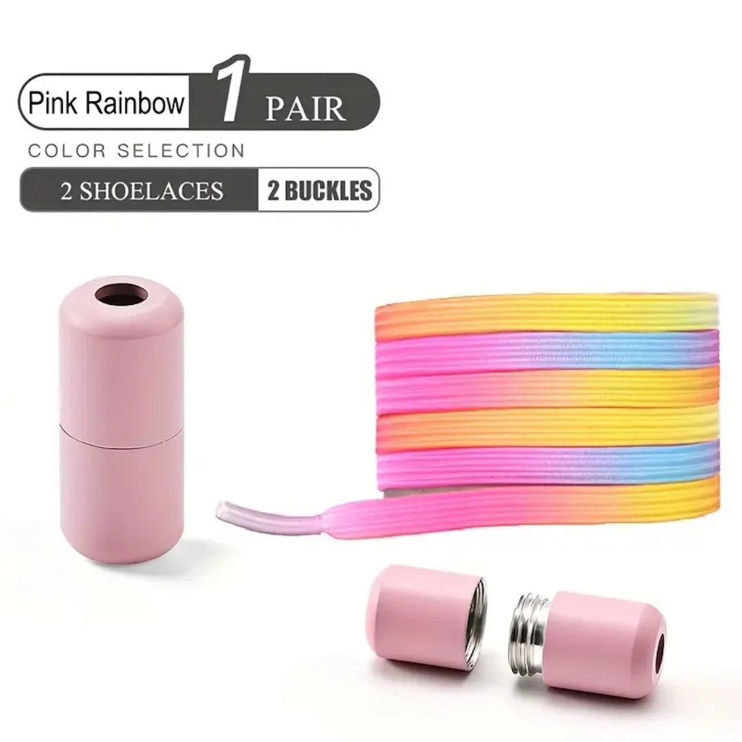 Lacets sans nœud Boucle colorée Lacets Perle Lumière colorée Mode sans attaches Lacets élastiques Baskets Enfants Adultes Élargis