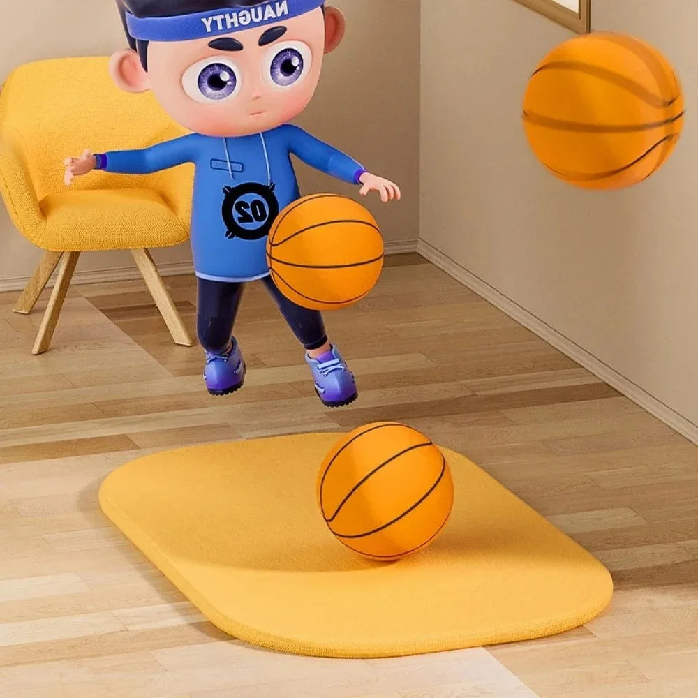 Foam Basketball Kids Silent Basketball Bouncing Mute Silent Ball Bounce Squeezable Mute Bouncing Basketball - Shoppiline