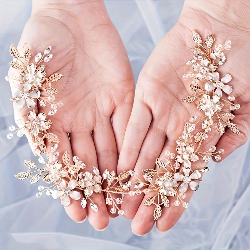 Handmade Crystal Hair Vine Headband Fashion Rhinestone Hairband Tiara Bridal Wedding Hair Accessories Jewelry  Hairband Tiara