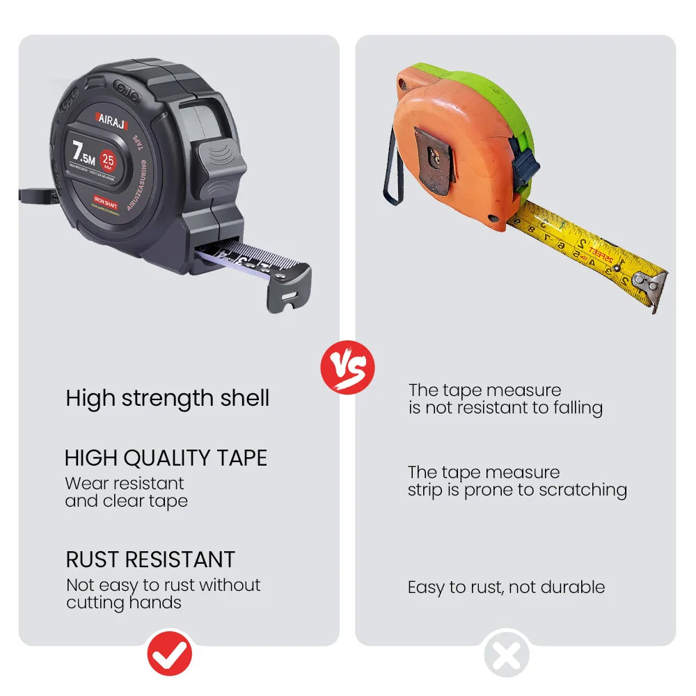 3/5/7.5/ High Precision Measuring Tools Household Woodworking Ruler Thickening Waterproof and Anti-corrosion Tape Measure