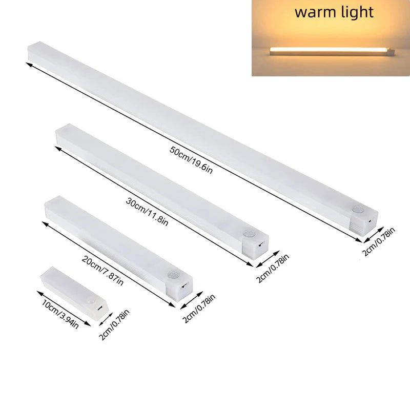 Motion Sensor Lamp Night Light Wireless LED USB Type C Rechargeable Lamp for Kitchen Cabinet Bedroom Wardrobe Staircase Lighting