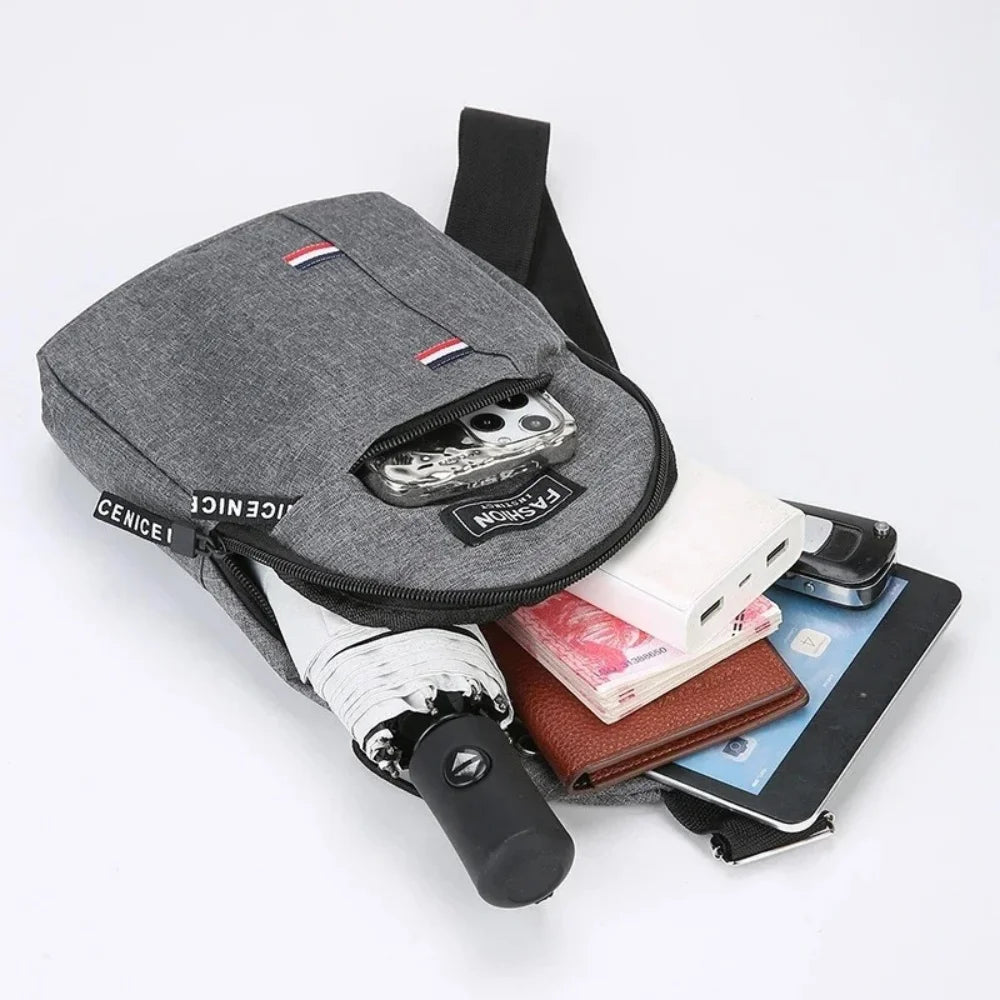 Classic Fashion Canvas Waterproof Sling Chest Crossbody Bag Sport Travel Outdoor Bag Practical Casual Daily Carry Capacity Bags